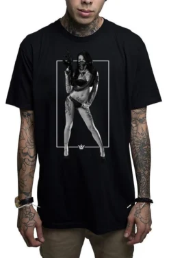 Mafioso Janie Sexy Tattooed Woman Guns Weapons Bullets Urban Gangster T Shirt -Reelwear Shop c8b4c2fc 7403 5c7d 9a97 2296b4b54f51 23775.1549303777