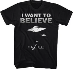 XFILES I WANT TO BELIEVE UFO FBI CONSPIRACY TV SHOW FOX MULDER T TEE SHIRT S-2XL