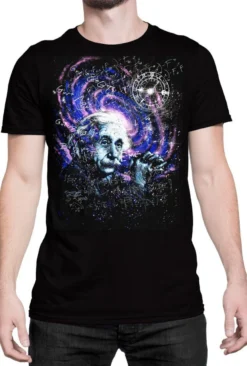 GDA Get Down Art Albert Einstein Theory Trippy Science Men's Tee Shirt Black