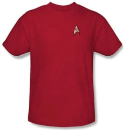 Authentic Star Trek Classic Engineering Uniform Red T Shirt S M L Xl 2Xl 3Xl