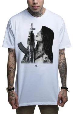 Mafioso Gun Play AK 47 Assault Weapons Hip Hop Tattoos Sexy Woman Urban T Shirt -Reelwear Shop d2927504 32ad 51b4 bfe8 5dd2868ebc91 62118.1549303752