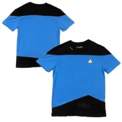 STAR TREK TNG THE NEXT GENERATION BLUE KIRK UNIFORM MENS COSTUME SHIRT S-3XL