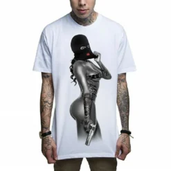 Mafioso Goonette Burglar Gangster Streetwear Sexy Tattoos Urban White T Shirt