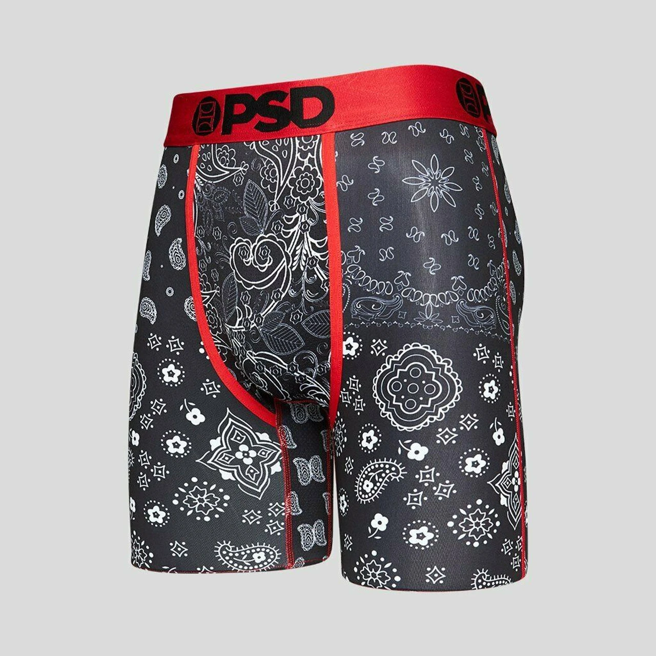 PSD Black Hype Bandana Red Trim Boxers Briefs Mens Athletic Underwear 221180064 3 PSD Black Hype Bandana Red Trim Boxers Briefs Mens Athletic Underwear 221180064 - Image 3