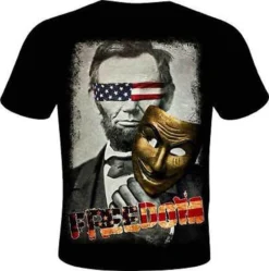 Gda Get Down Art Abraham Lincoln Freedom Mask Flag Usa America T Tee Shirt Dba35
