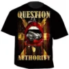 Gda Get Down Art Question Authority Freedom America Flag Usa Tee T Shirt Dba29
