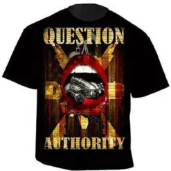 Gda Get Down Art Question Authority Freedom America Flag Usa Tee T Shirt Dba29