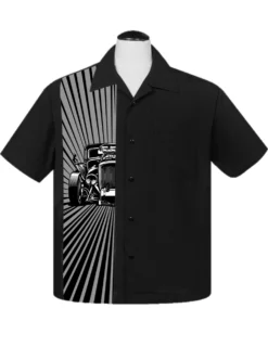 Steady Clothing Hot Rod Car Burst Rockabilly Bowling Button Down Shirt ST35467