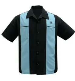 Steady Clothing Classy Piston Rockabilly Bowling Aqua Button Down Shirt ST35327