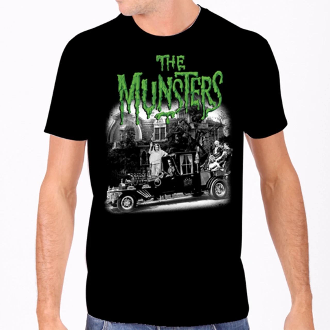 Rock Rebel The Munsters Family Coach Tee Shirt Black Halloween Horror Goth Scary 3 Rock Rebel The Munsters Family Coach Tee Shirt Black Halloween Horror Goth Scary - Image 3