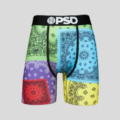 PSD Neon Patchwork Bandana Multicolored Boxers Briefs Mens Underwear 221180063