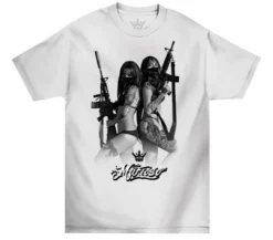 Mafioso Deuces White Skate Gun Women HipHop Crewneck Adult Mens T Tee Shirt