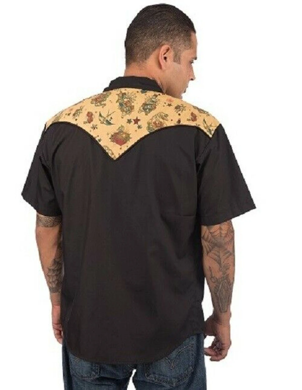 Steady Clothing Tattoo Flash Art Rockabilly Western Button Down Shirt RS31808 3 Steady Clothing Tattoo Flash Art Rockabilly Western Button Down Shirt RS31808 - Image 3