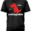 I AM UNSTOPPABLE T-REX DINOSAUR CARTOON DINOSAUR SAD MENS T TEE SHIRT S-4XL