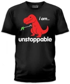 I AM UNSTOPPABLE T-REX DINOSAUR CARTOON DINOSAUR SAD MENS T TEE SHIRT S-4XL